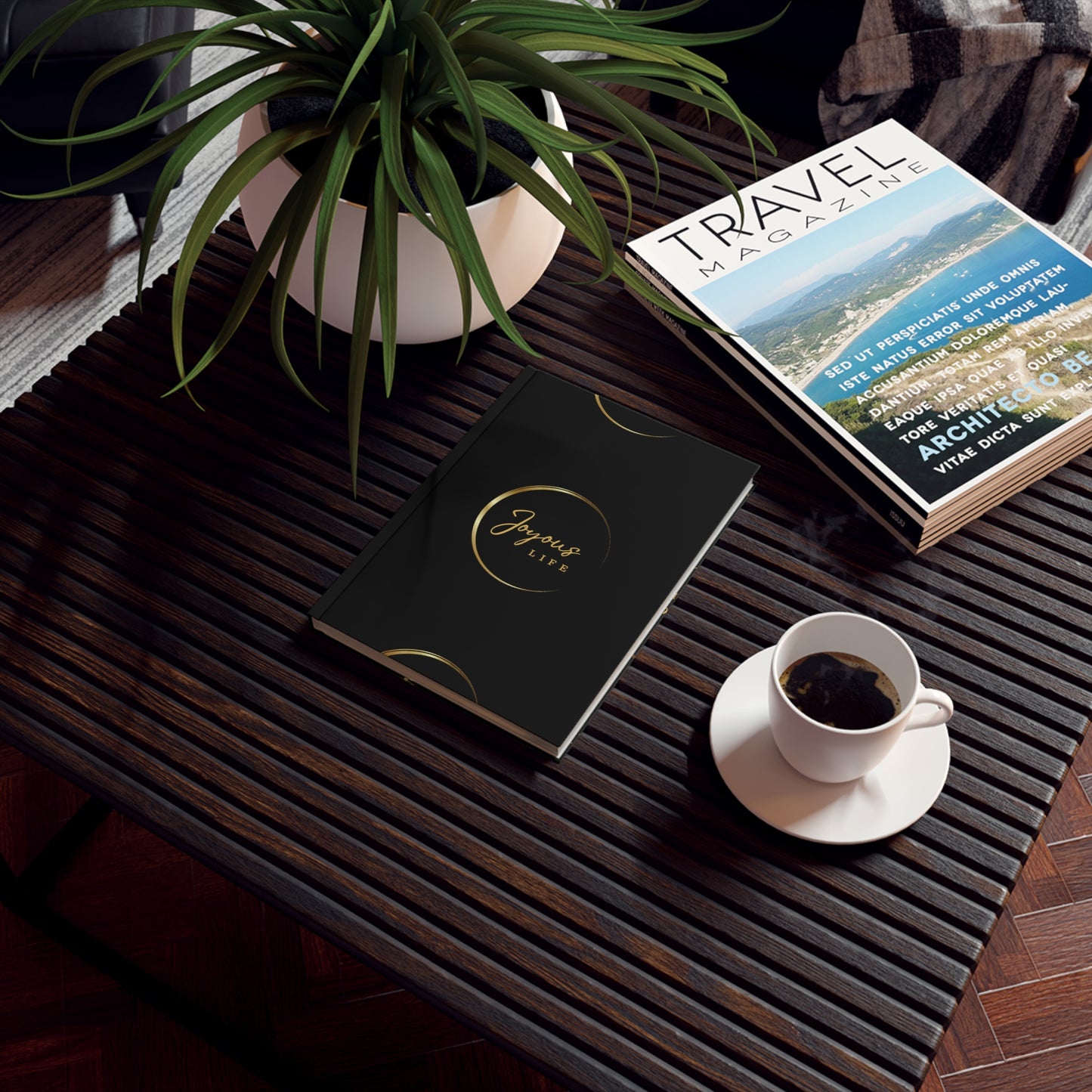 Joyous Life Black and Gold Hard Backed JournalJoyous Life Journals