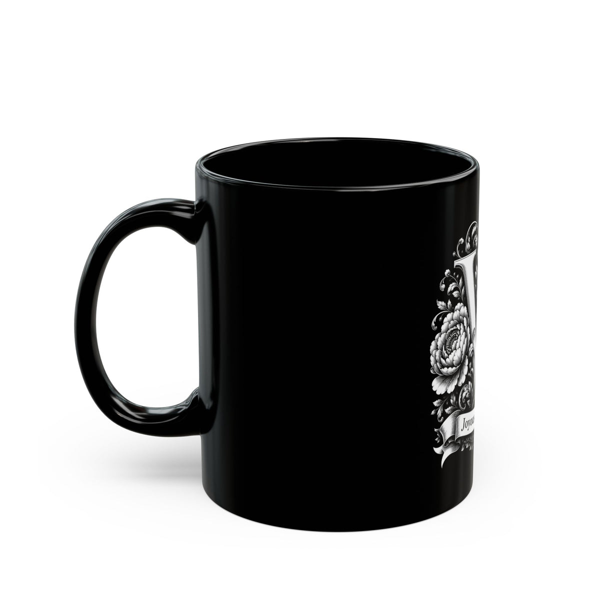 Warmth Wave: Monogram W 11oz Black Coffee Mug, Joyous Life Journals
