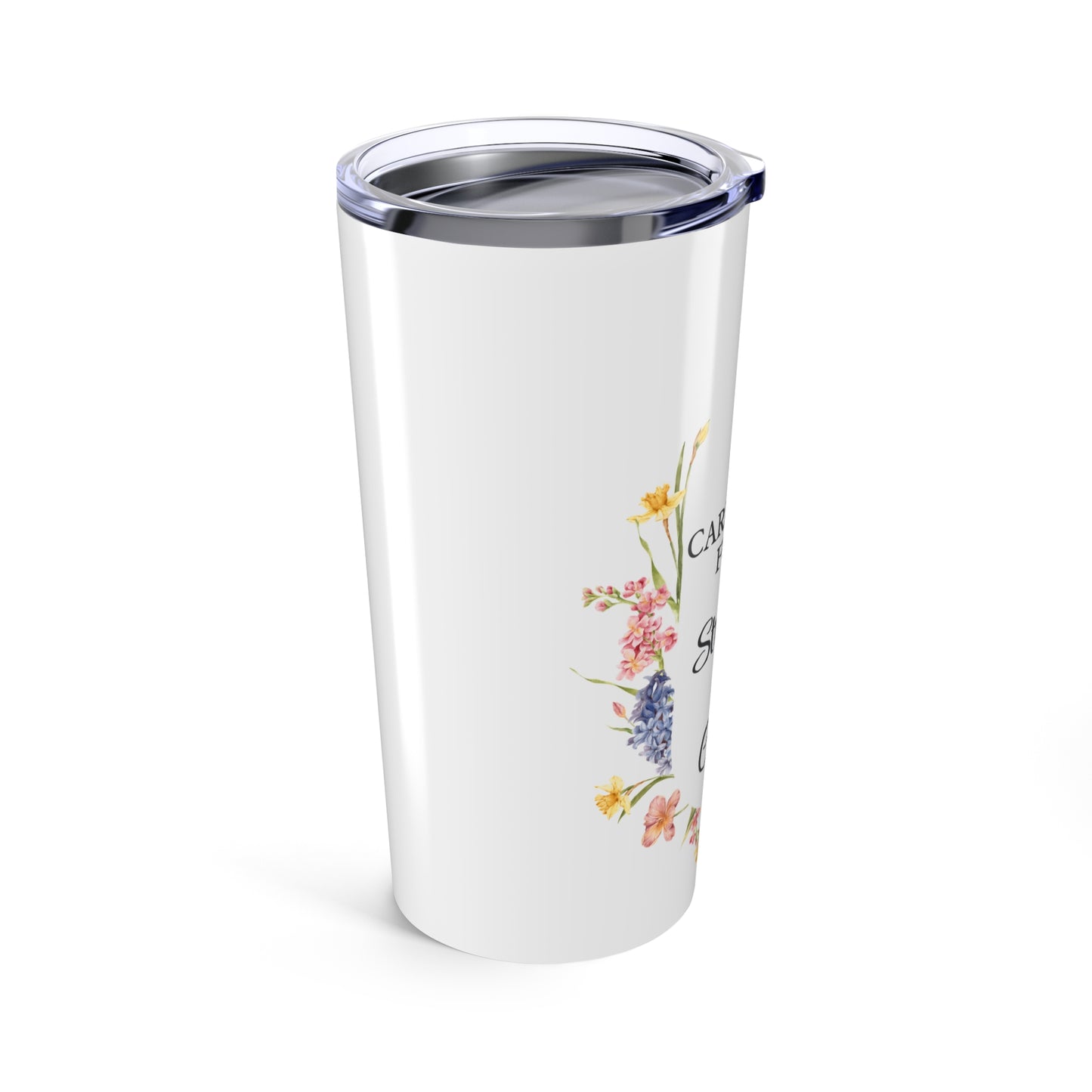 Caregiver Fuel 20oz Tumbler | “Strength + Coffee” Floral Cup