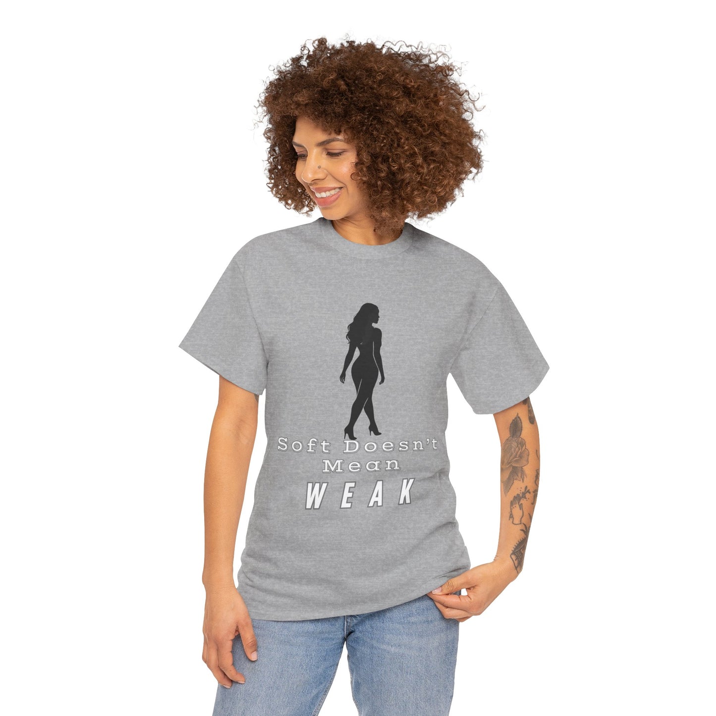 Soft Doesn’t Mean Weak Unisex Tee – Empowering Shirt, Motivational Apparel, Inspirational Gift, Feminist Casual Outfit for Everyday Wear