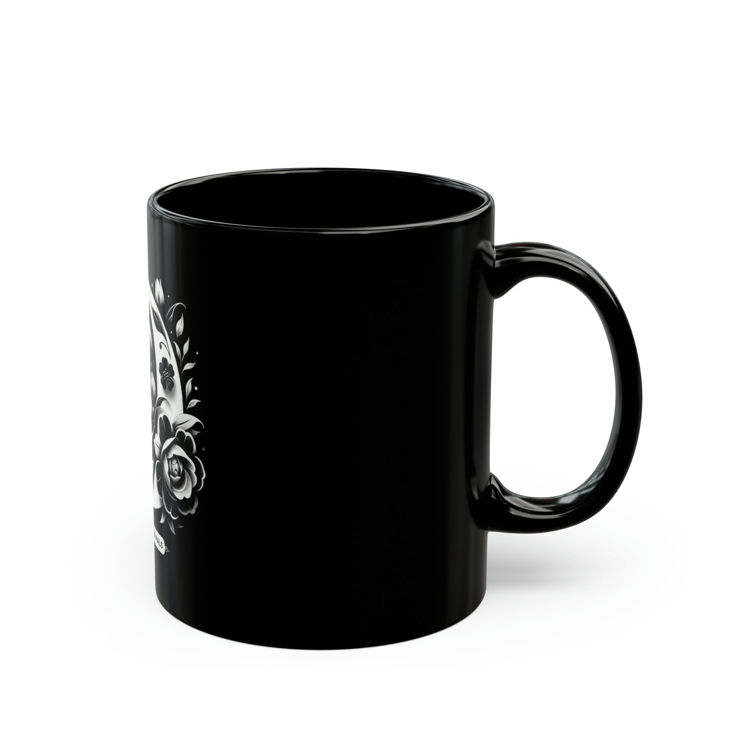 Dynamic Delight | D Monogram Black Mug
