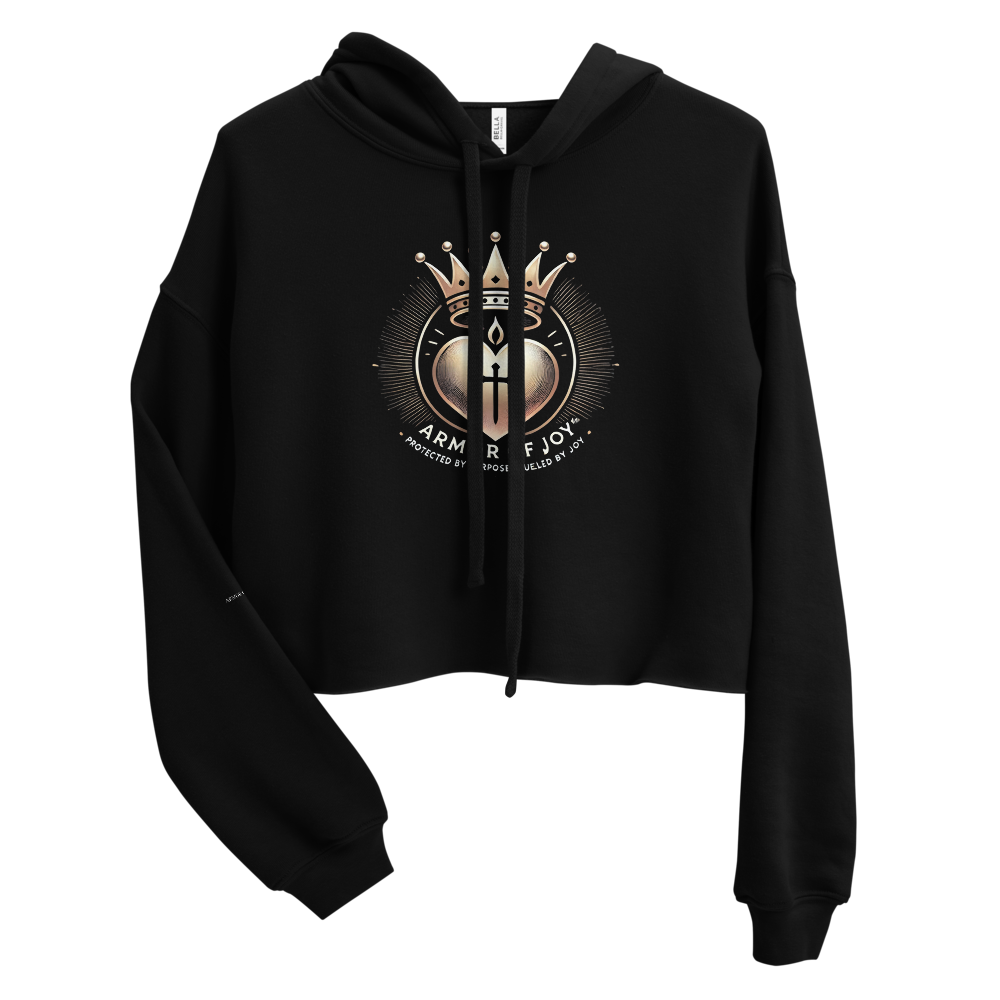 Armor of Joy™ Cropped Hoodie | Faith-Based Inspirational Sweatshirt for Women | Cozy Statement Apparel, Purpose-Driven Gift, Joy-Inspired Fashion