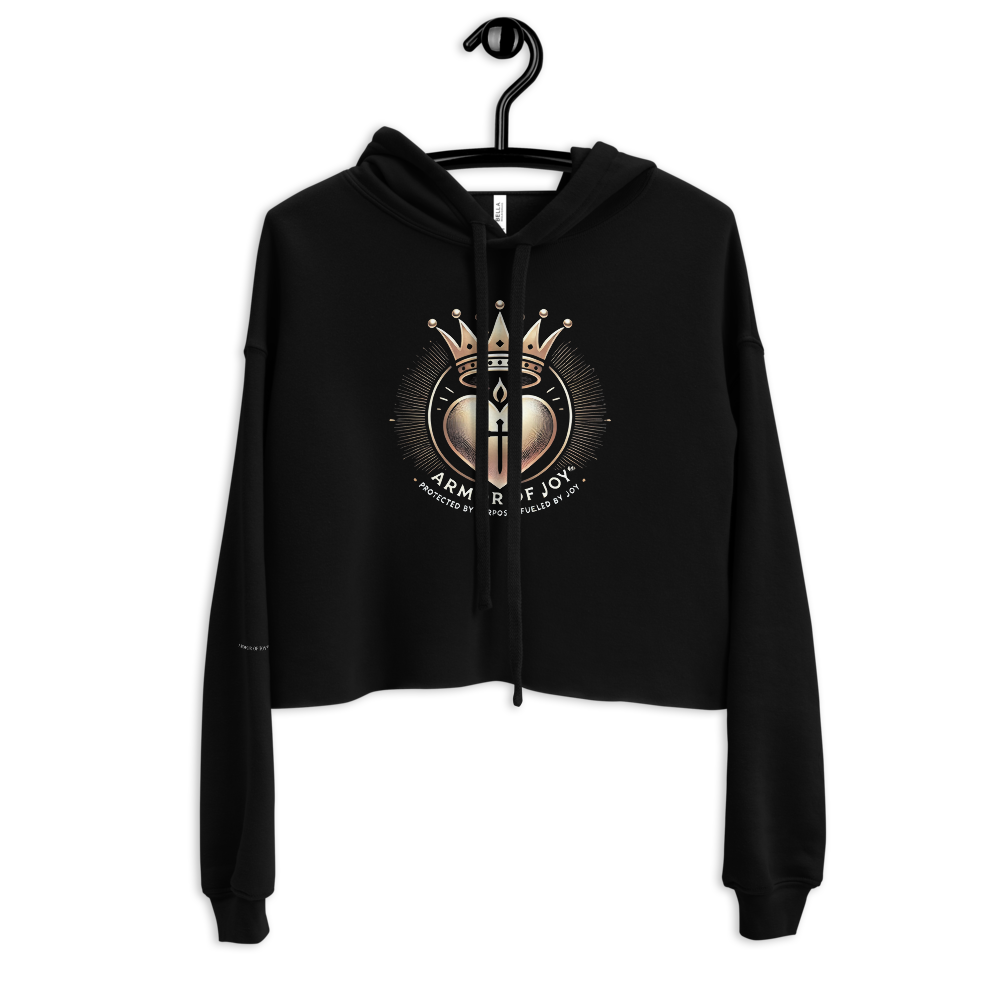 Armor of Joy™ Cropped Hoodie | Faith-Based Inspirational Sweatshirt for Women | Cozy Statement Apparel, Purpose-Driven Gift, Joy-Inspired Fashion