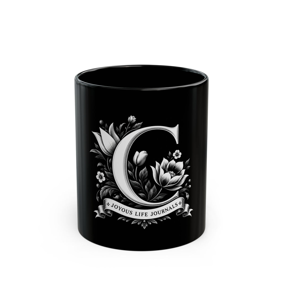 Classic Charm | C Monogram Black Mug