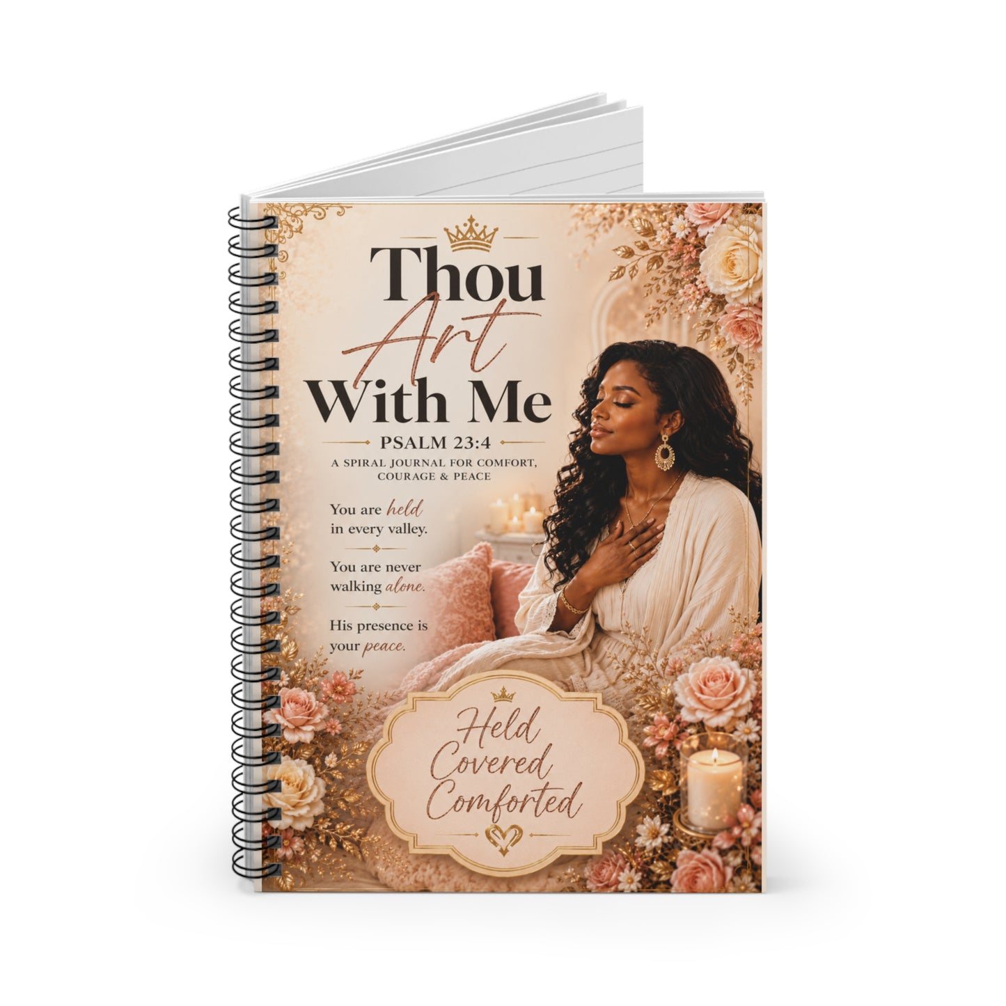 Thou Art With Me Spiral Notebook — Psalm 23:4 Inspirational Journal (Ruled)