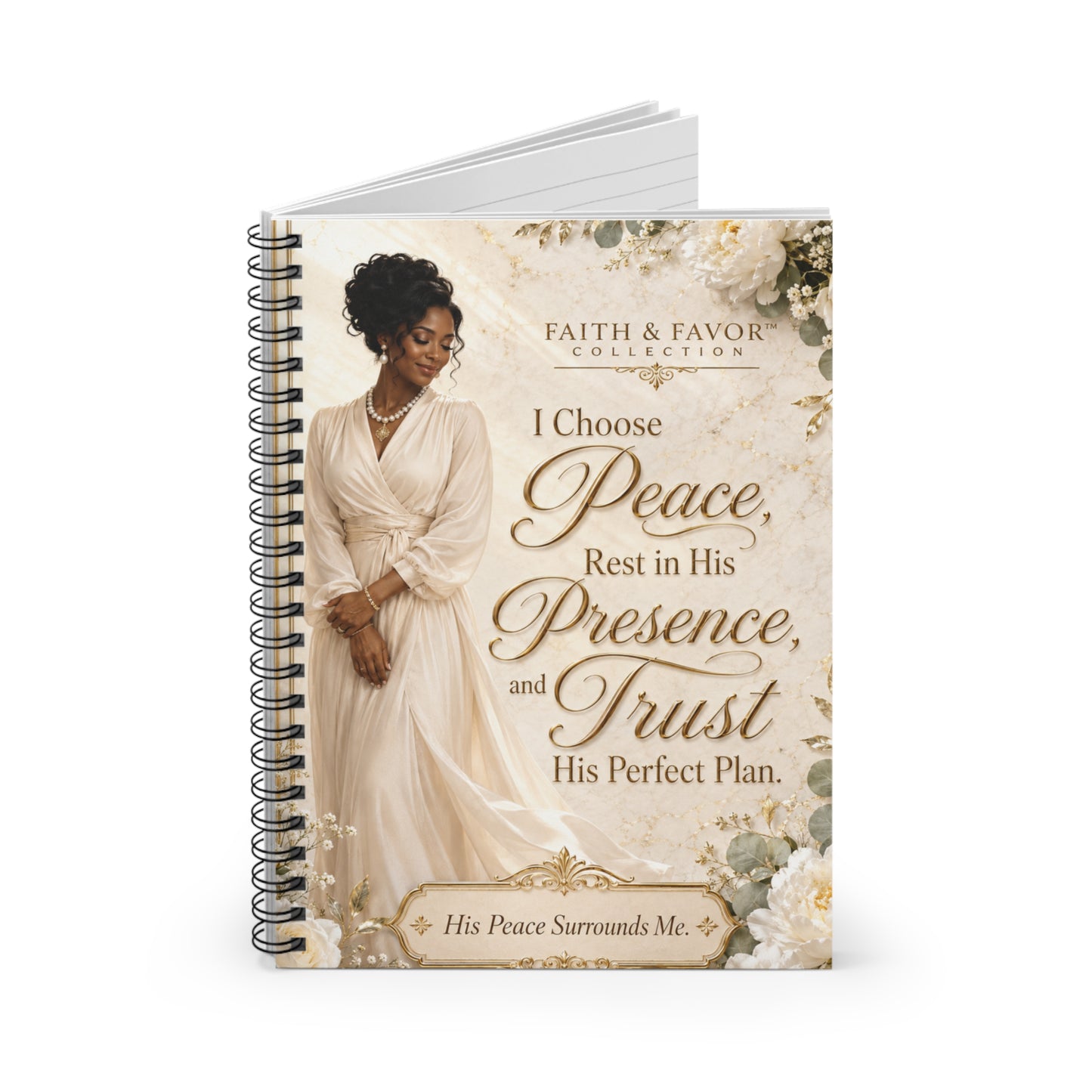 Peace Is My Portion | Faith & Favor™ Inspirational Spiral Notebook | Christian Journal for Women