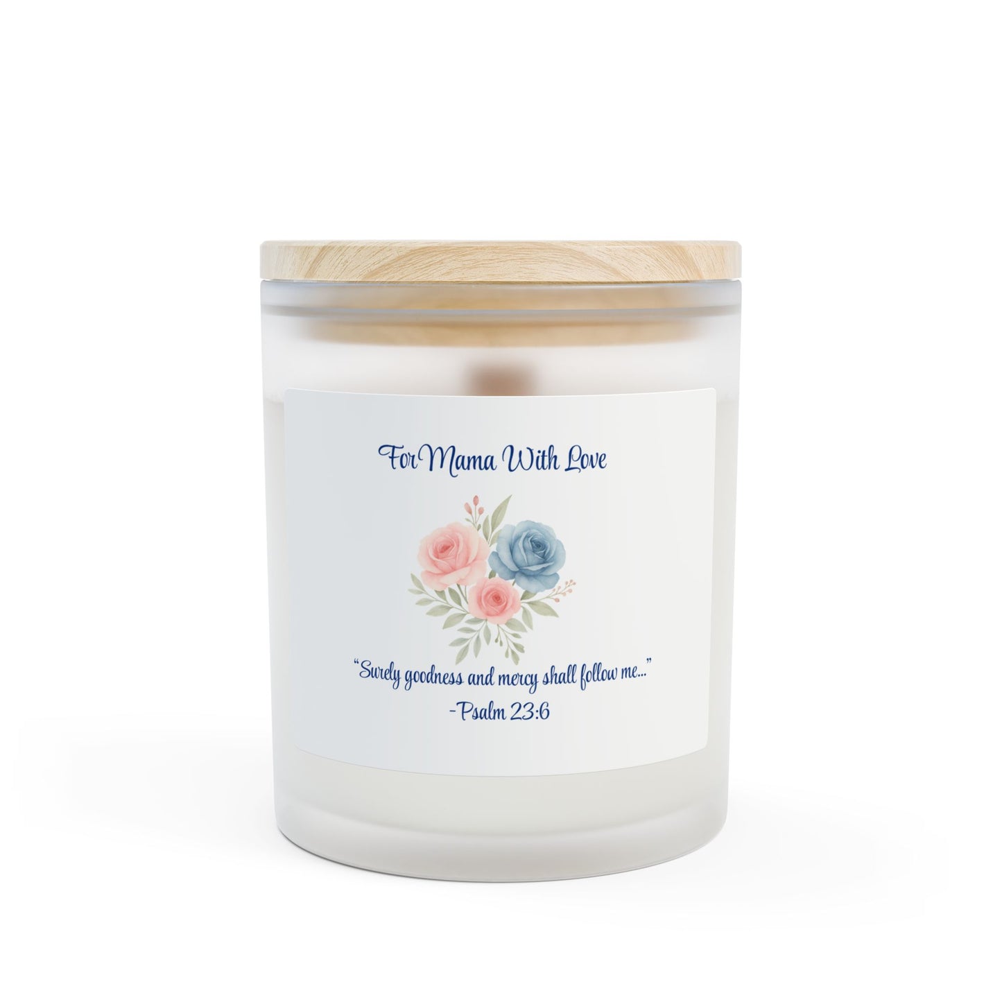 For Mama, With Love Legacy Candle – Lavender Scent | Psalm 23:6 Floral Frosted Glass Keepsake