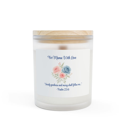 For Mama, With Love Legacy Candle – Lavender Scent | Psalm 23:6 Floral Frosted Glass Keepsake