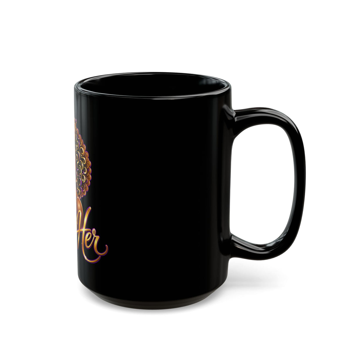 StrongHer Black Mug – Empowering African American Woman Coffee Cup
