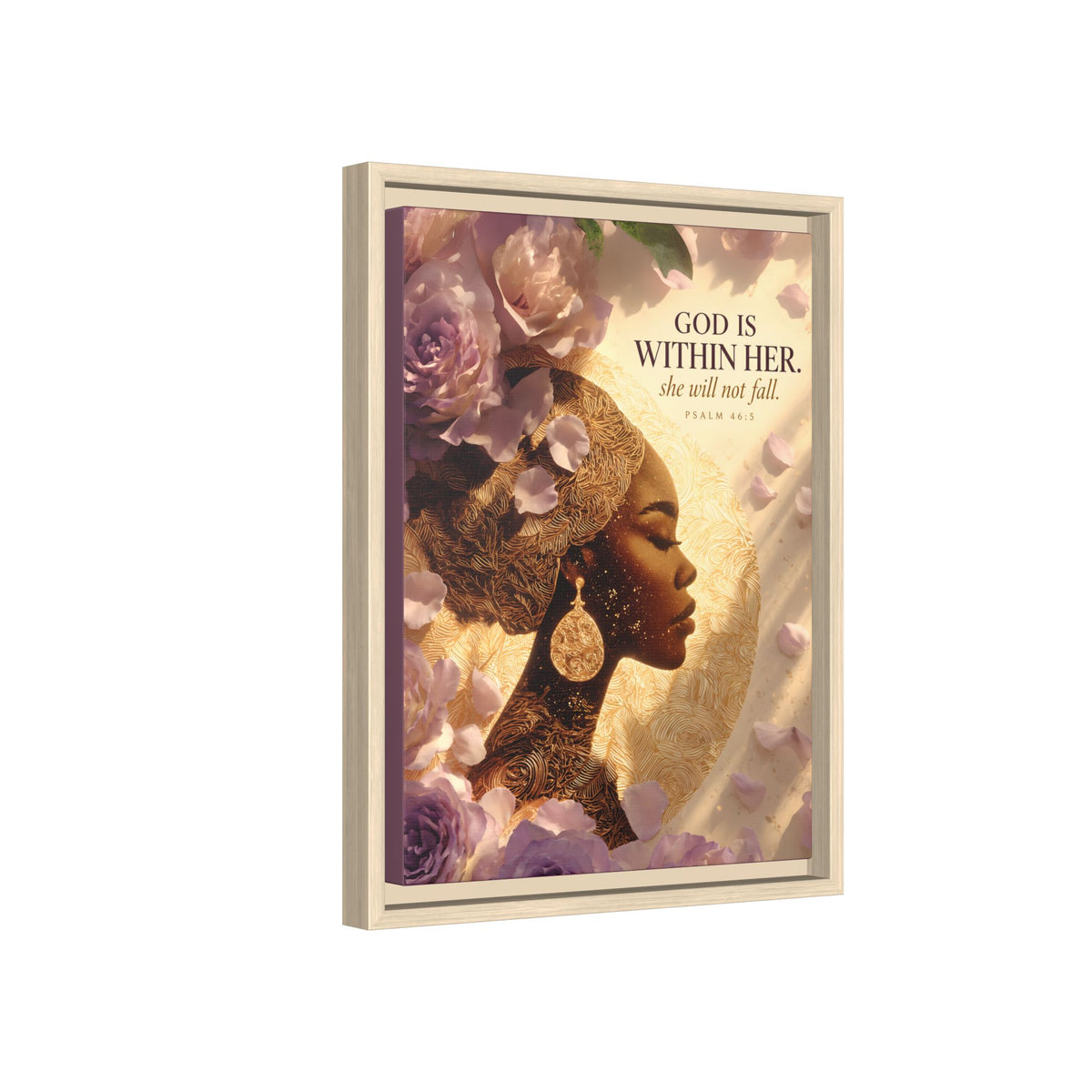 God Is Within Her | Psalm 46:5 Framed Christian Canvas Wall Art