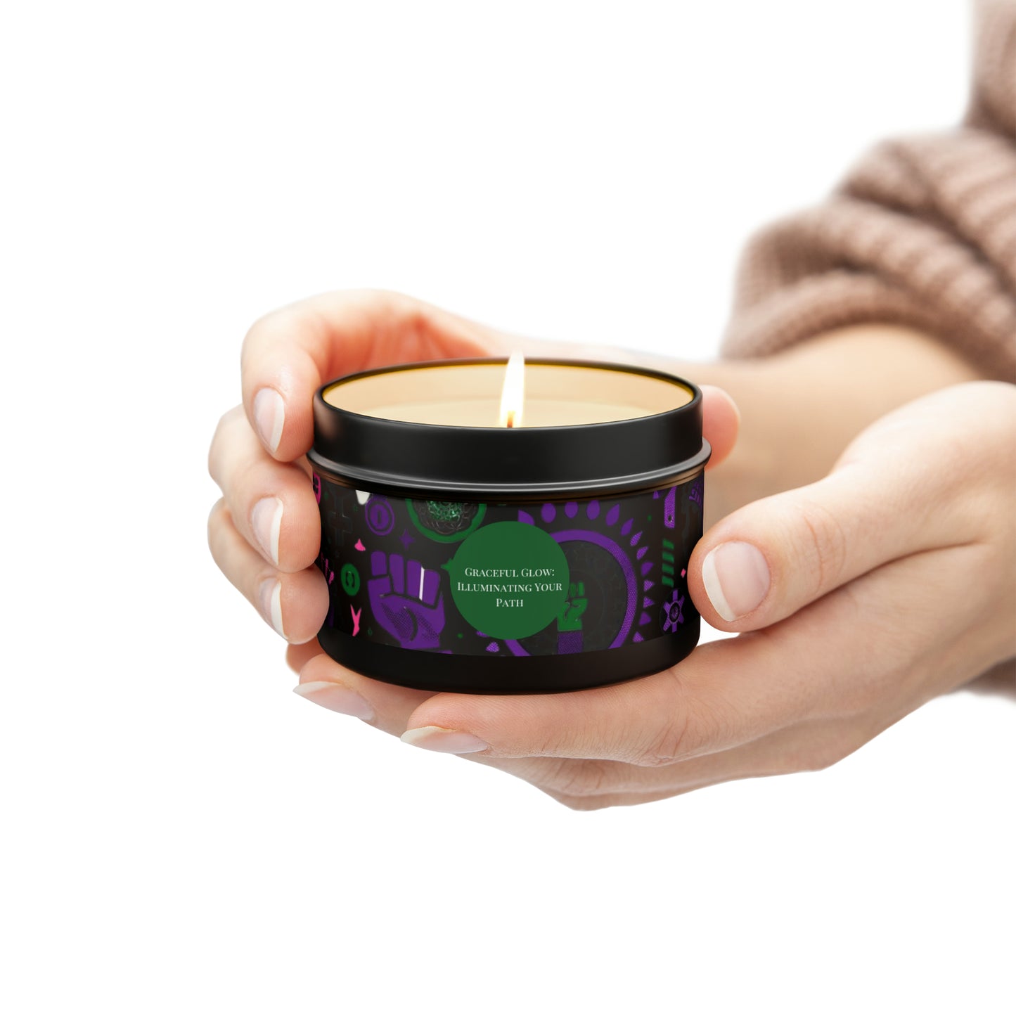 Graceful Glow Illuminating Your Path, Tin Candle, Joyous Life Journals