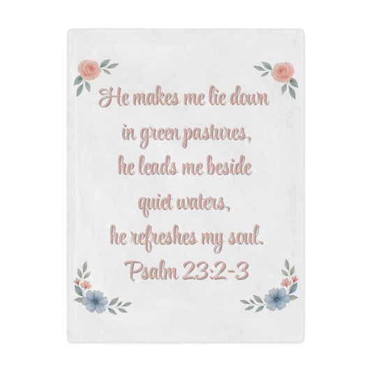 Psalm 23 Minky Blanket | “He Restores My Soul” Plush Throw
