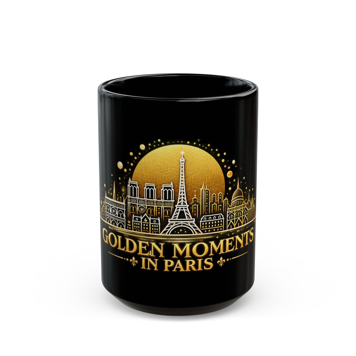 Golden Moments in Paris | Paris Black Mug