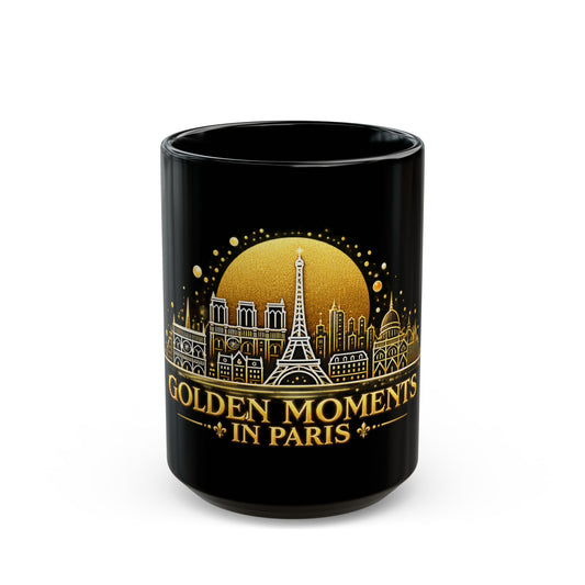 Golden Moments in Paris | Paris Black Mug
