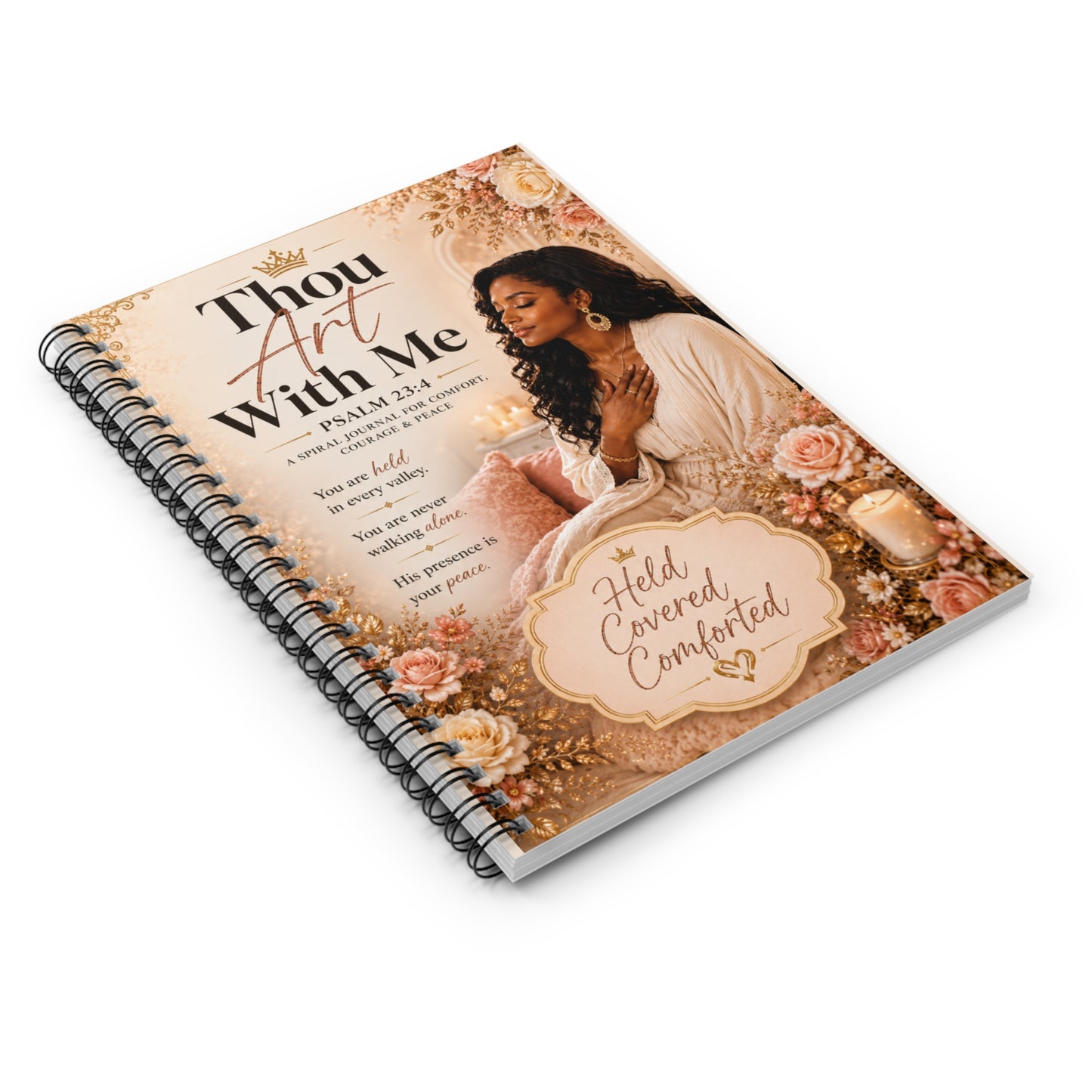 Thou Art With Me Spiral Notebook — Psalm 23:4 Inspirational Journal (Ruled)
