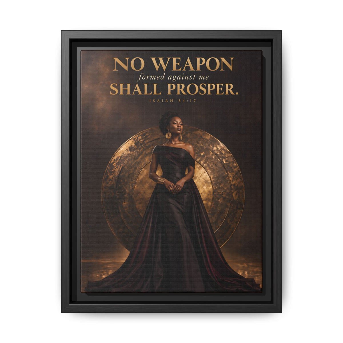 No Weapon Shall Prosper | Isaiah 54:17 Framed Christian Canvas Wall Art