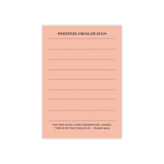 Whispers from Heaven – Large Lined Bible Verse Sticky Notes in Blush Pink for Prayer Lists, Gratitude Journaling, and Daily Faith Notes