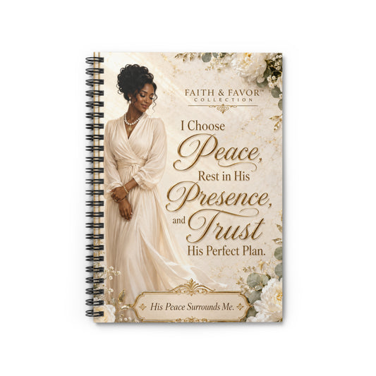 Peace Is My Portion | Faith & Favor™ Inspirational Spiral Notebook | Christian Journal for Women