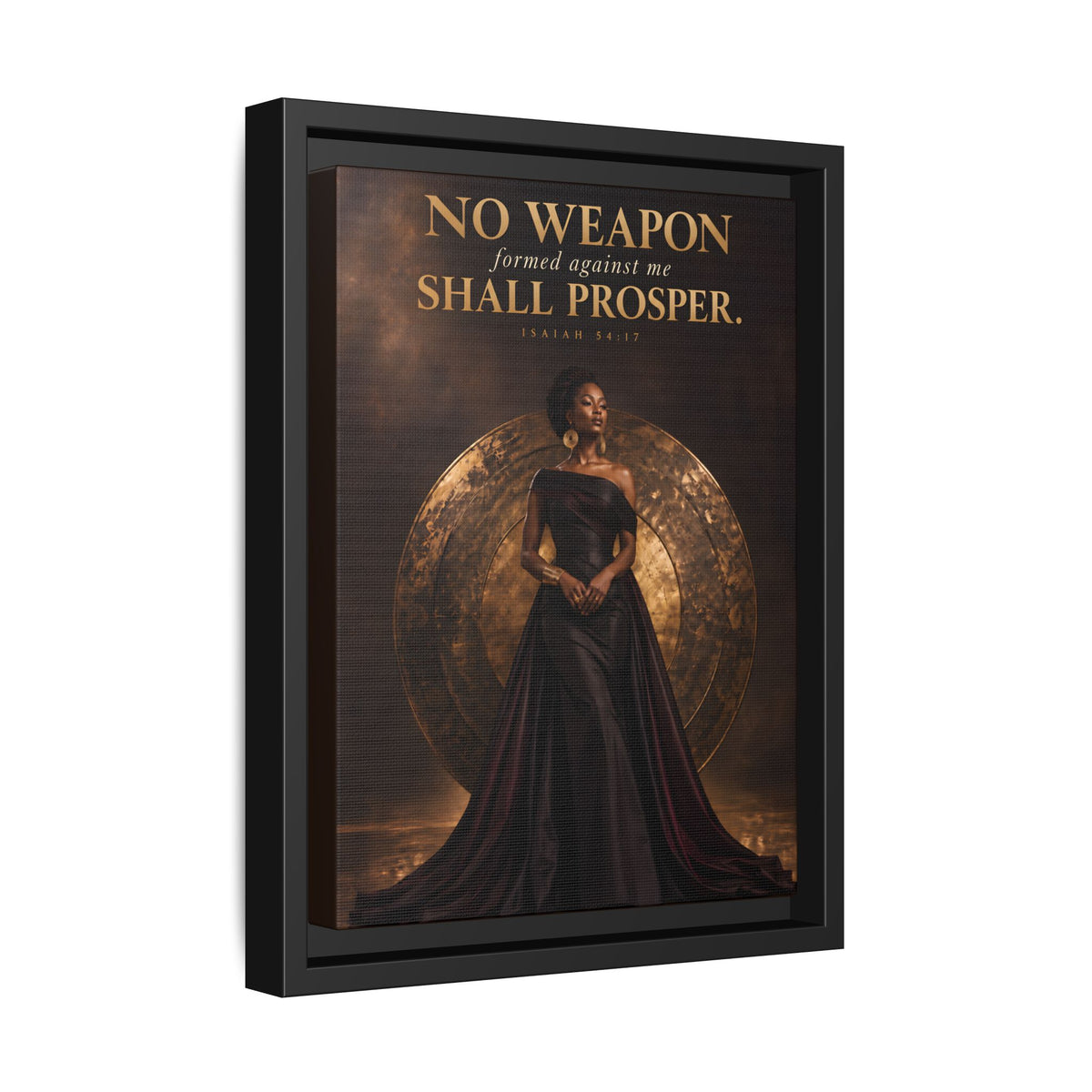 No Weapon Shall Prosper | Isaiah 54:17 Framed Christian Canvas Wall Art