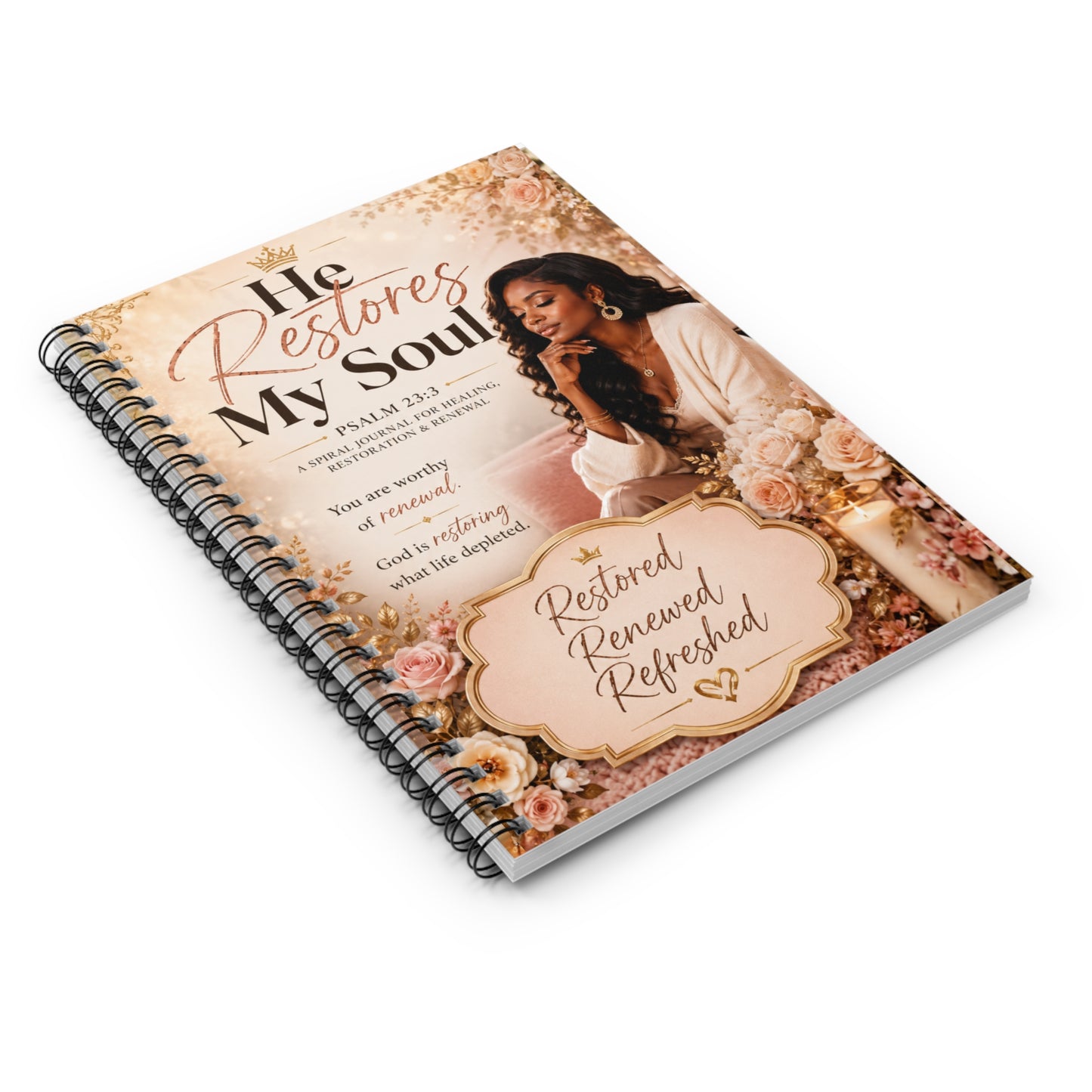 He Restores My Soul | Psalm 23:3 Spiral Journal