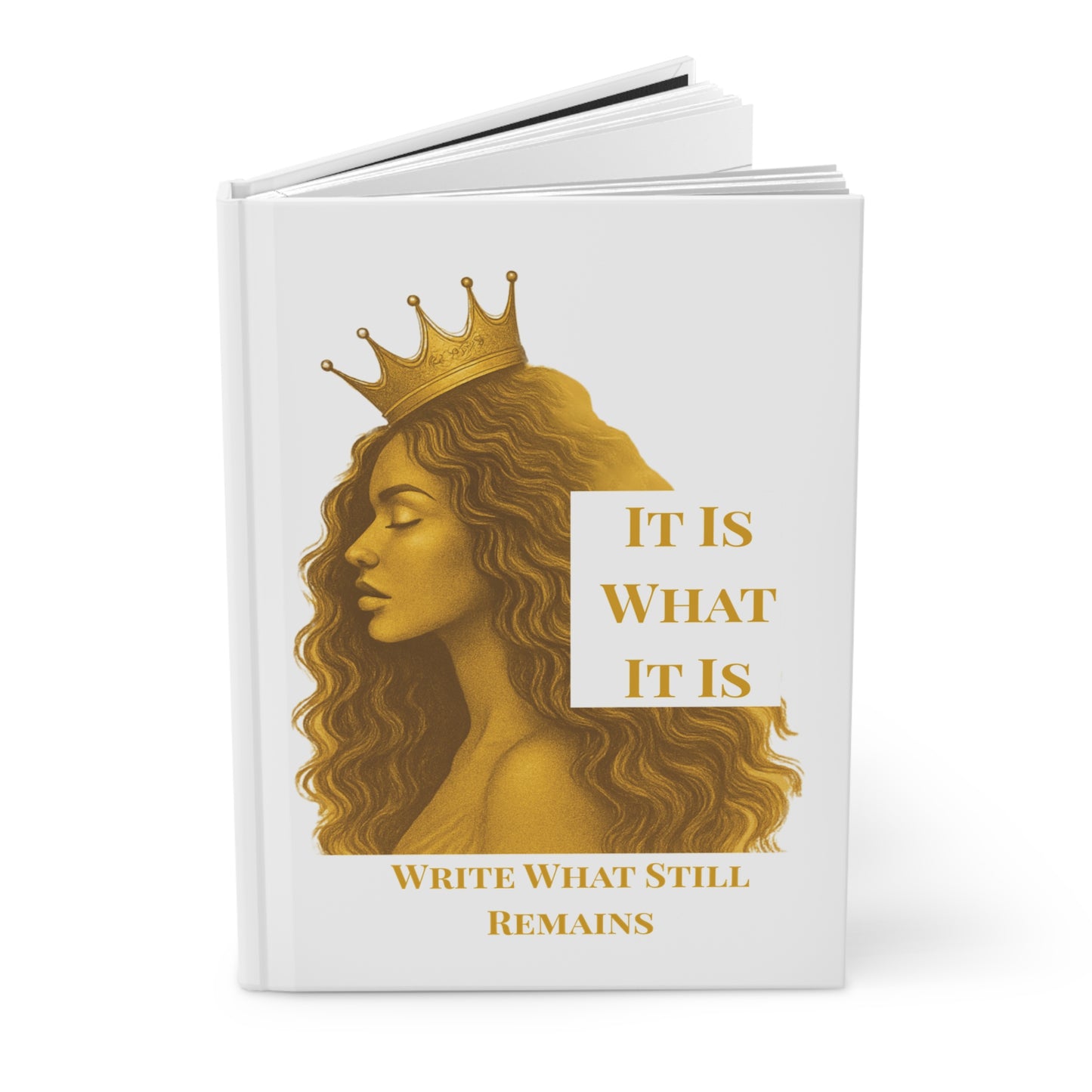 Write What Still Remains – Minimalist Hardcover Journal, White with Gold Script | Joyous Life Journals