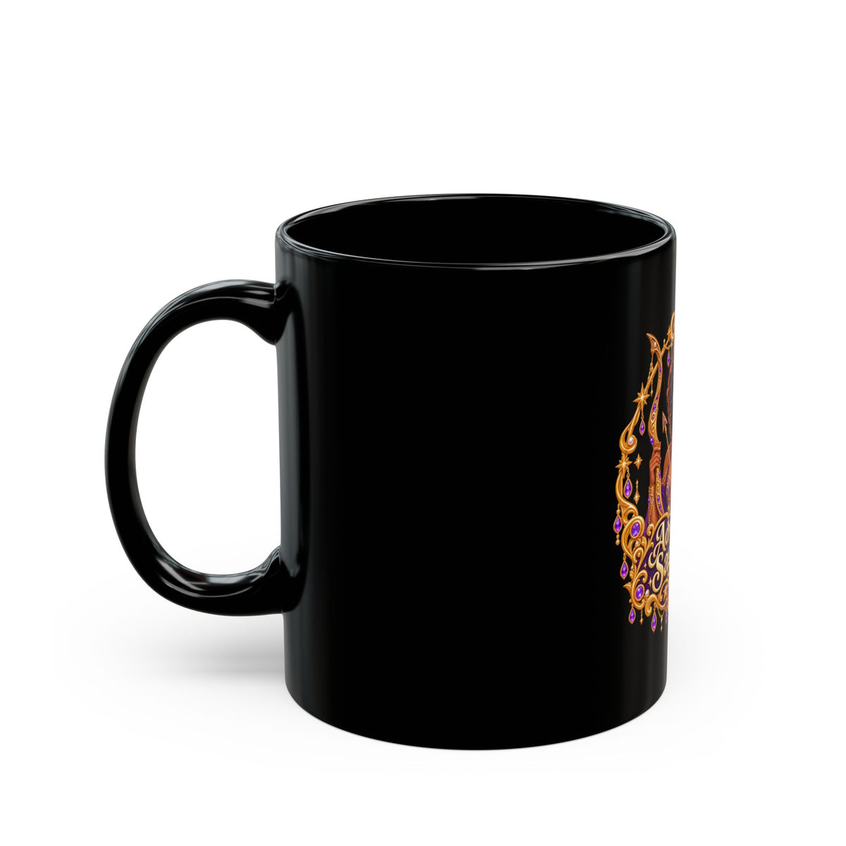 Adventurous Sagittarius Black Mug | Celestial Elegance Collection