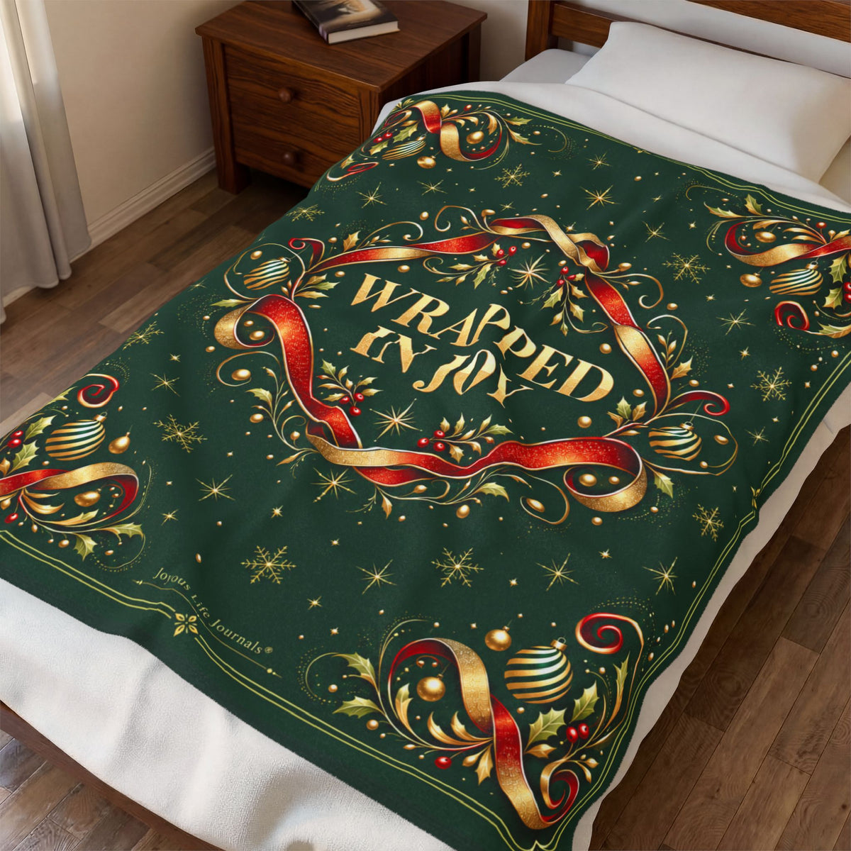 Wrapped in Joy Holiday Throw | Velveteen Plush Blanket
