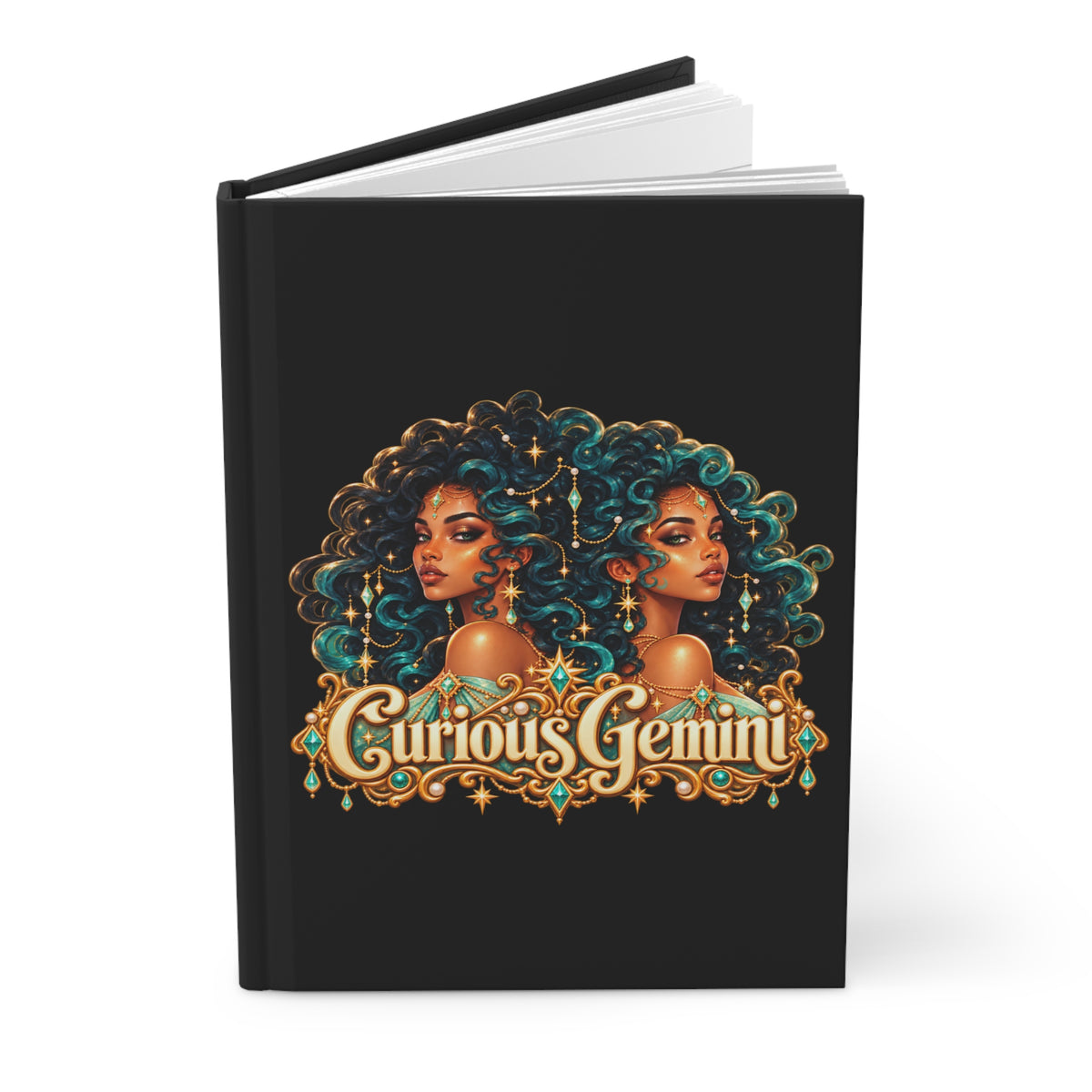 Curious Gemini Hardcover Journal | Celestial Elegance Collection
