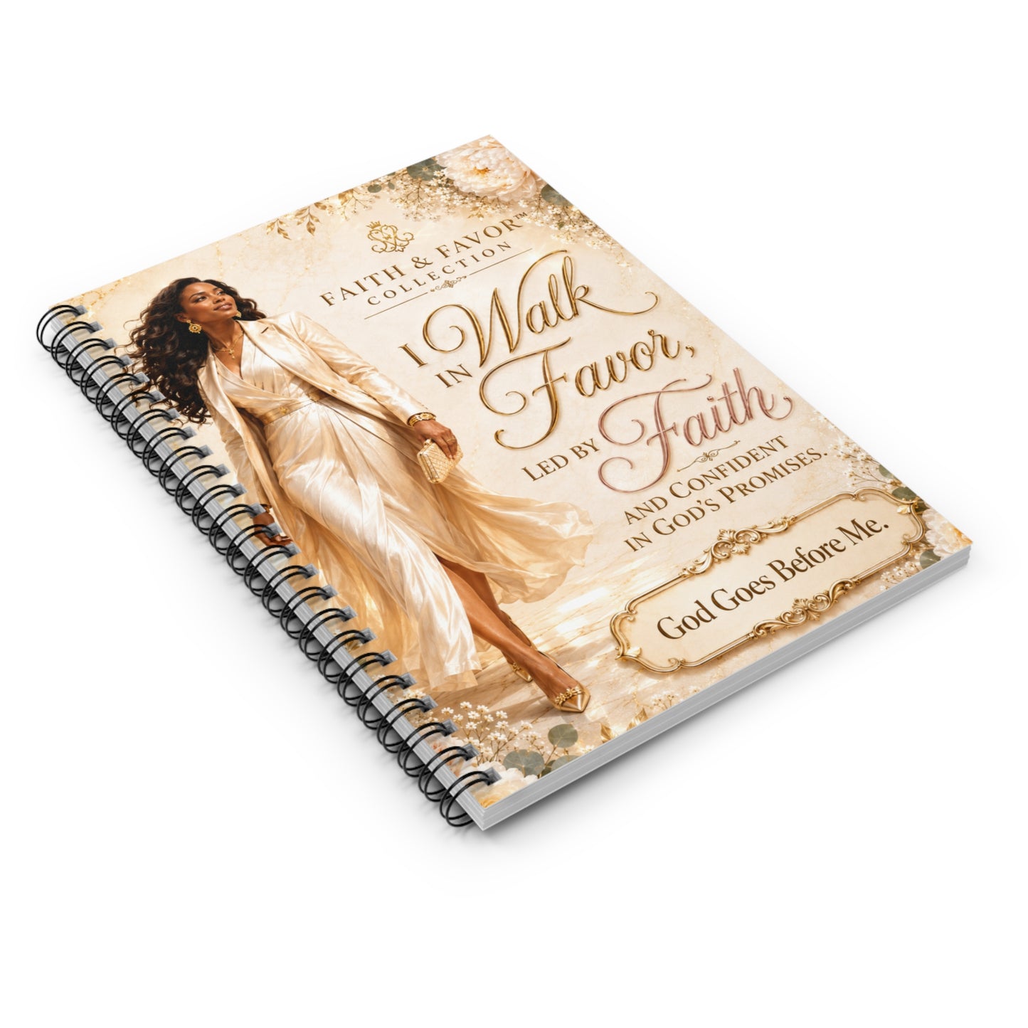 Walking in Favor | Faith & Favor™ Inspirational Spiral Notebook | Christian Journal for Women