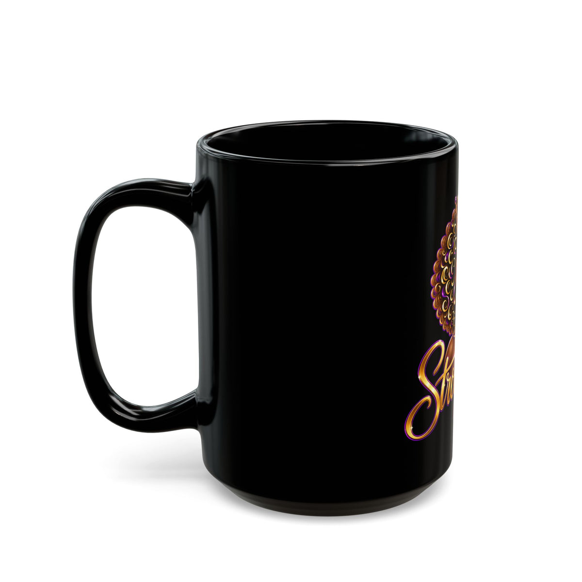 StrongHer Black Mug – Empowering African American Woman Coffee Cup