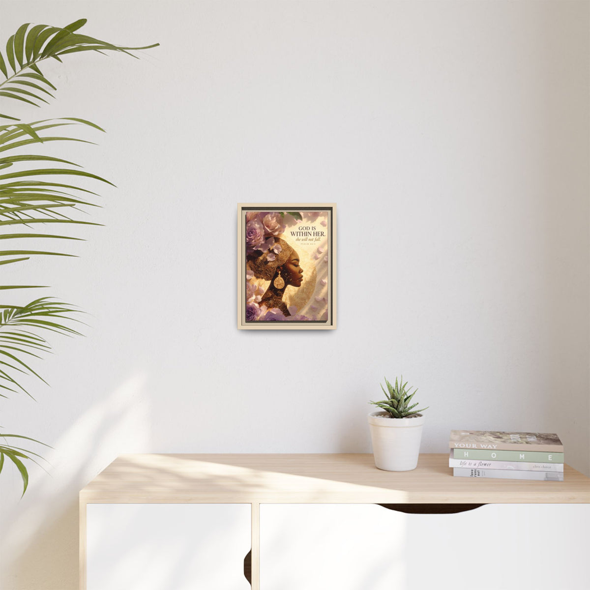 God Is Within Her | Psalm 46:5 Framed Christian Canvas Wall Art
