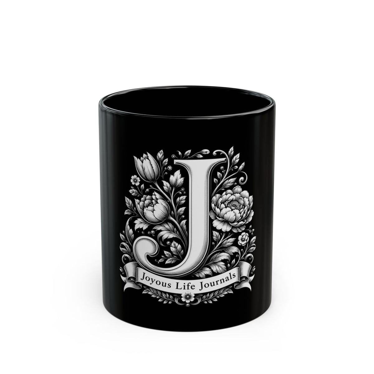 Java Joy | J Monogram Black Mug