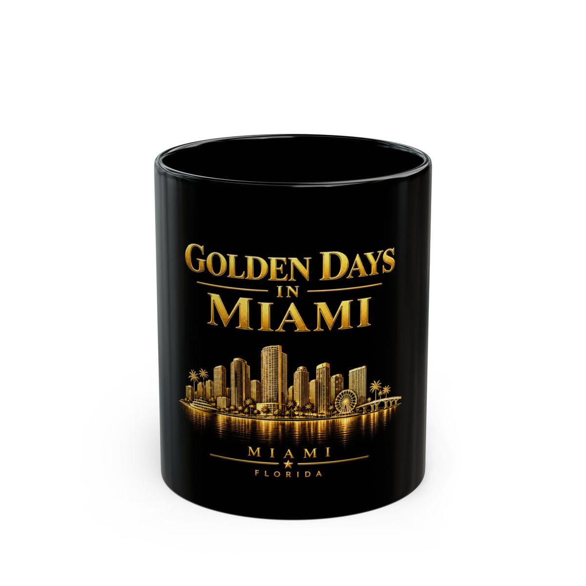 Golden Days in Miami | 11 oz Black Ceramic Mug