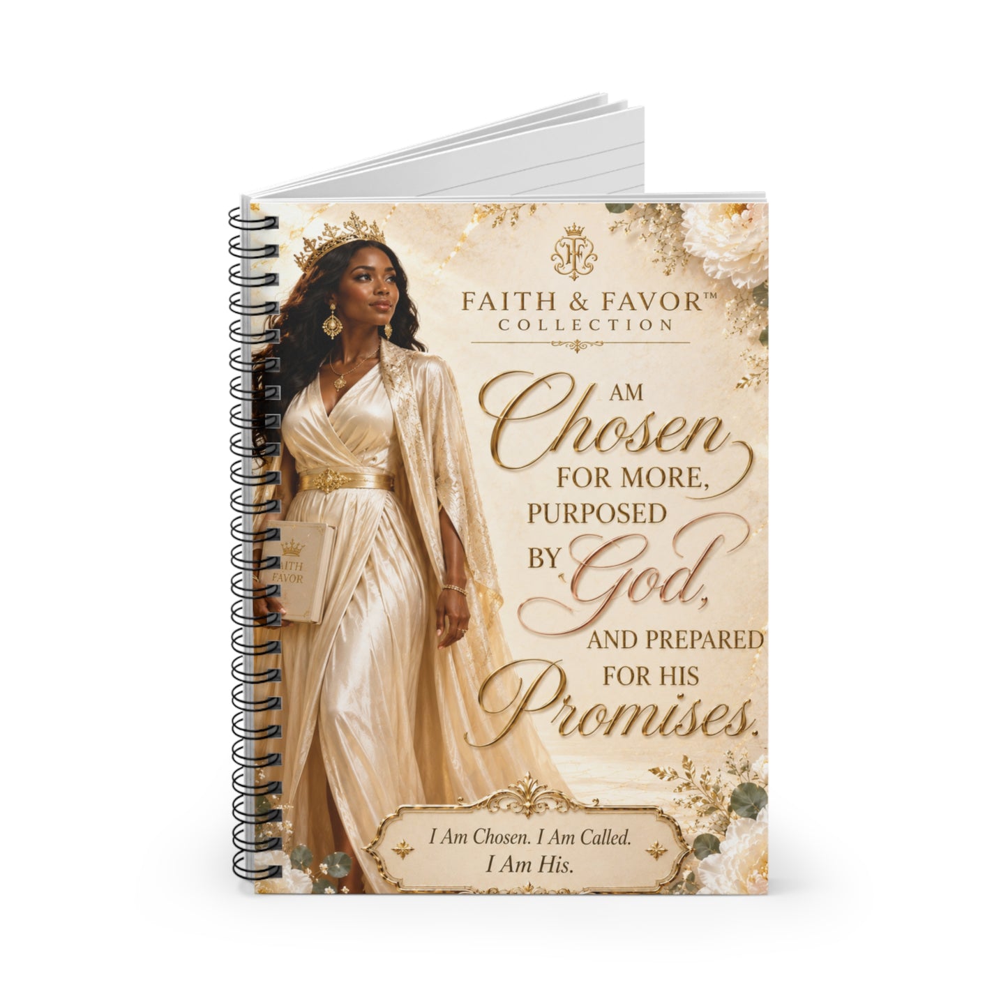 Chosen for More | Faith & Favor™ Inspirational Spiral Notebook | Christian Journal for Women