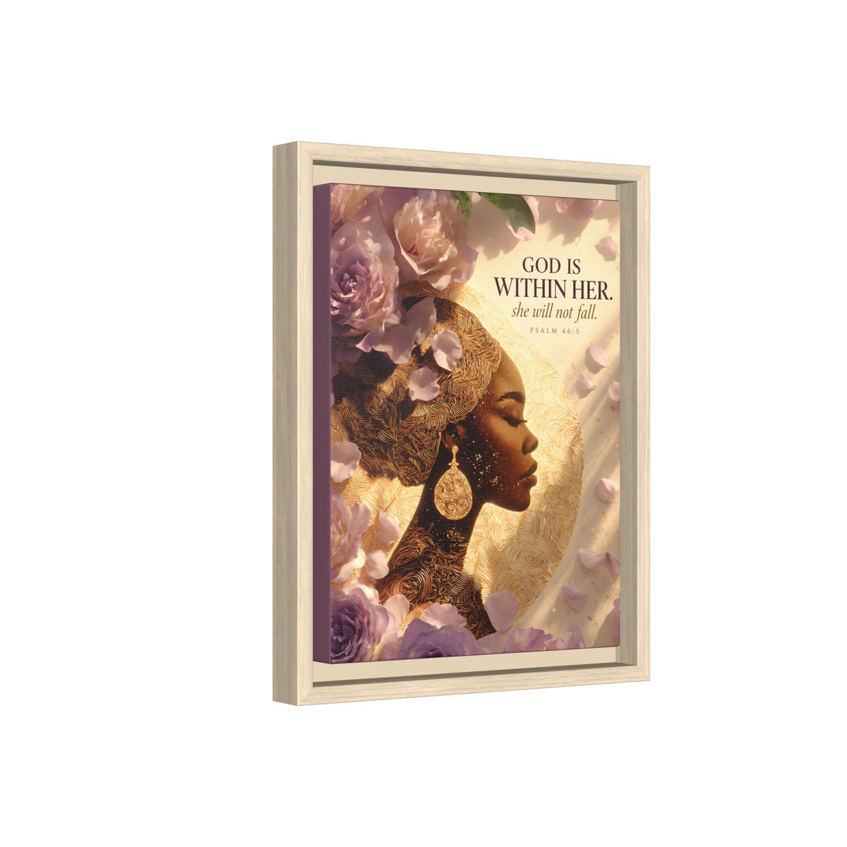 God Is Within Her | Psalm 46:5 Framed Christian Canvas Wall Art