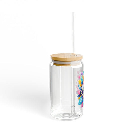 Spring Blossom Sipper Glass – 16oz Iced Beverage Glass | Joyous Life Journals