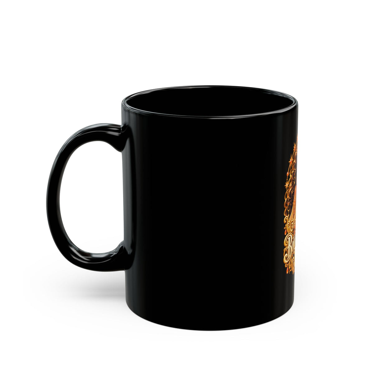 Bold and Creative Leo Black Mug | Celestial Elegance Collection