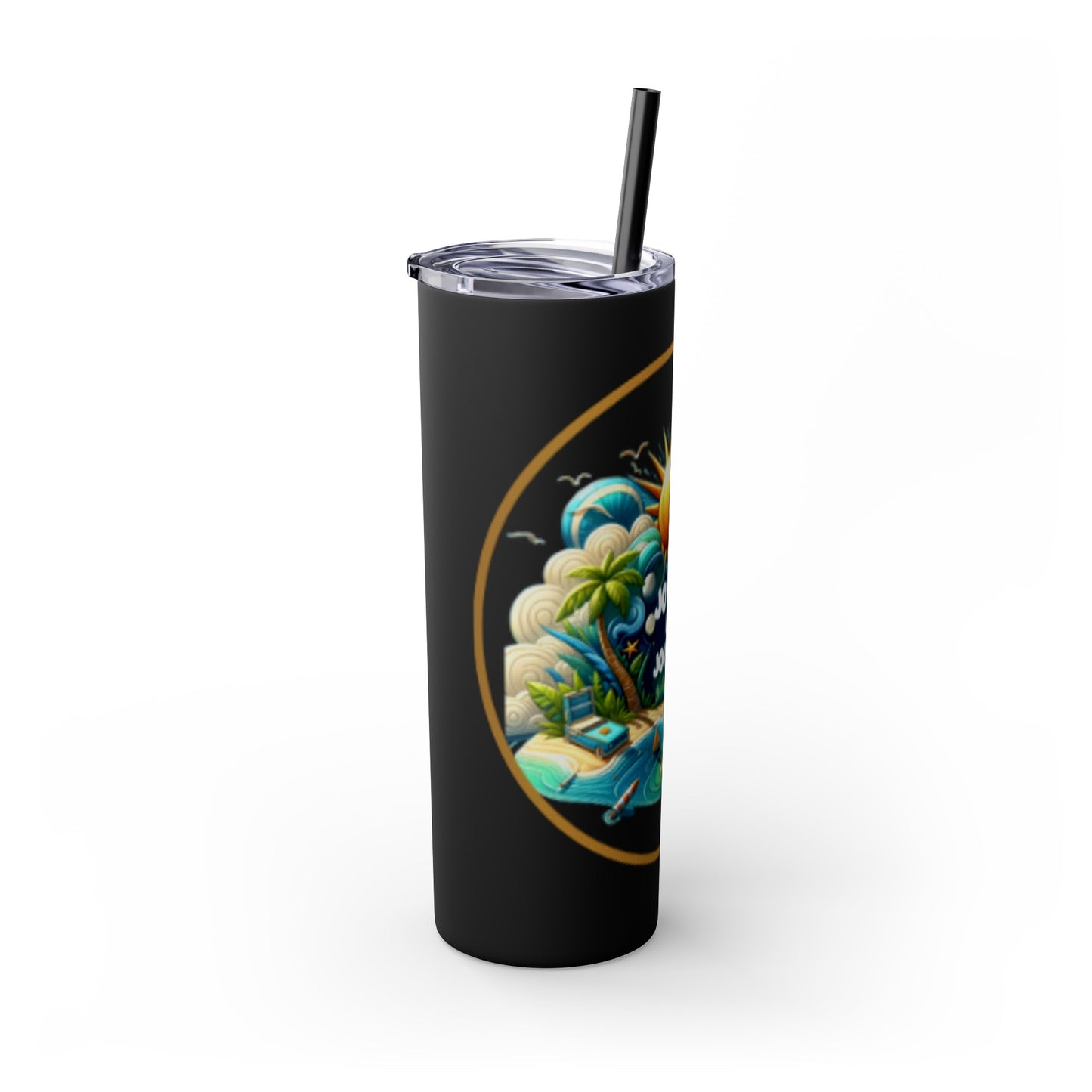 Ocean Bliss Skinny Tumbler with Straw, 20oz, Joyous Life Journals