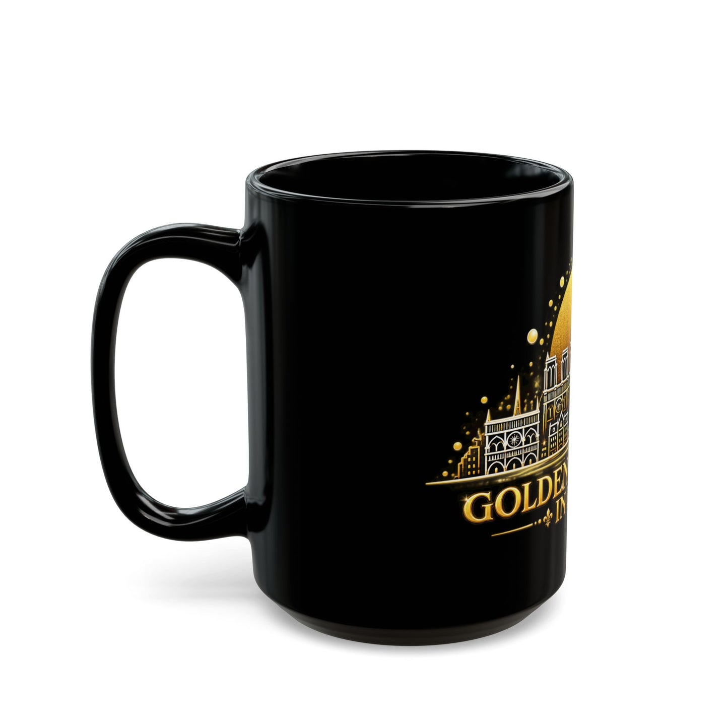 Golden Moments in Paris | Paris Black Mug