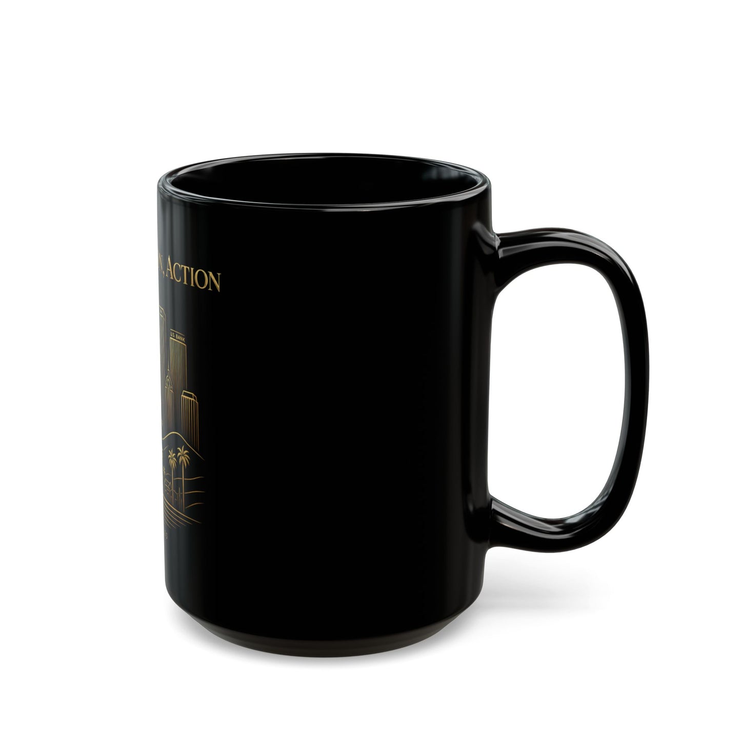 Lights, Vision, Action | Los Angeles Black Mug