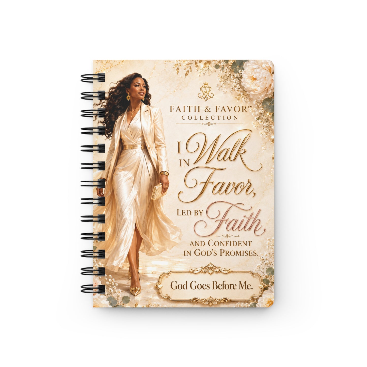Walking in Favor | Faith & Favor™ Inspirational Spiral Notebook | Christian Journal for Women
