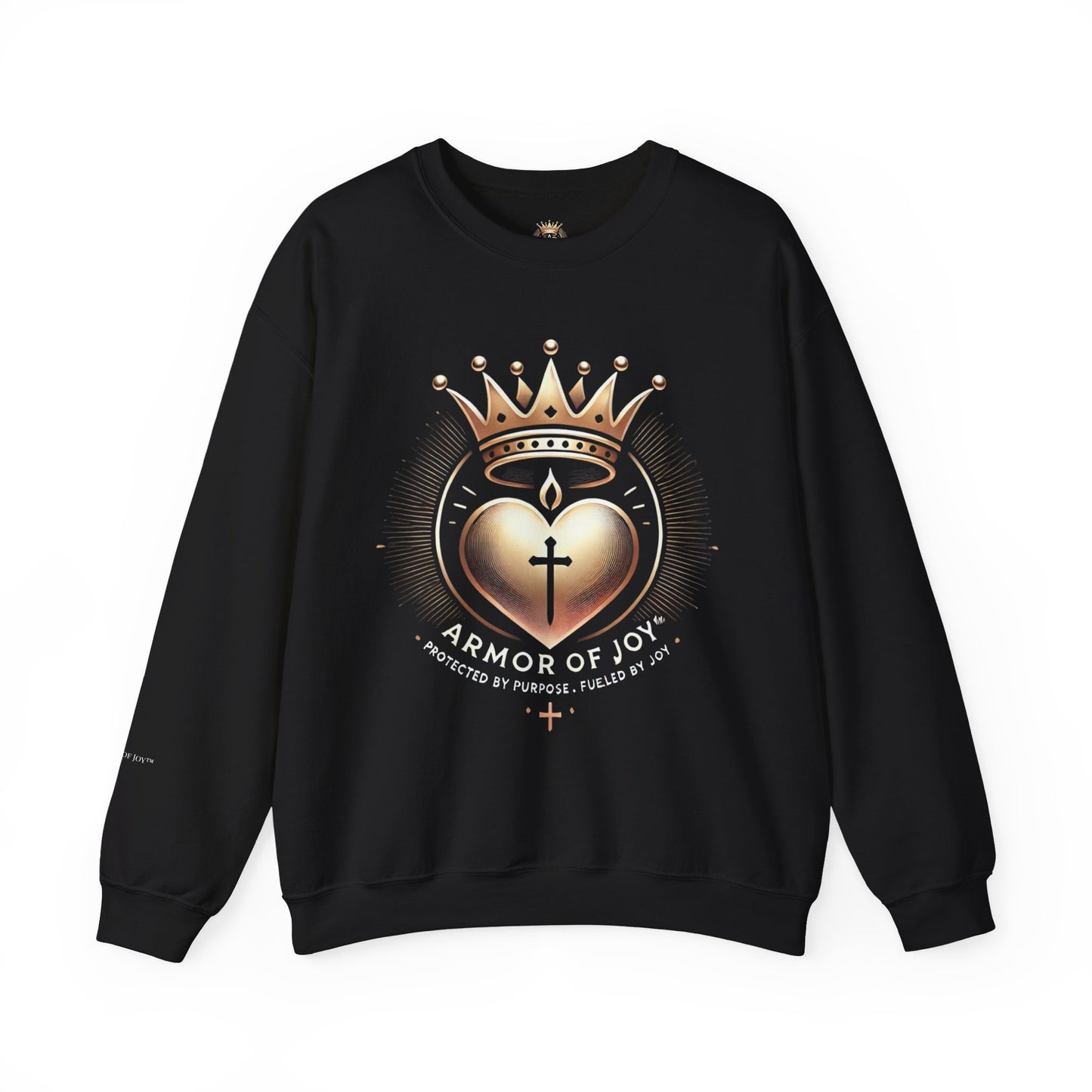 Armor of Joy™ Unisex Crewneck Sweatshirt – Faith-Based Inspirational Apparel, Cozy All-Season Gift for Friends, Purpose & Joy-Inspired Casual Wear