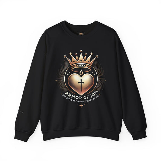 Armor of Joy™ Unisex Crewneck Sweatshirt – Faith-Based Inspirational Apparel, Cozy All-Season Gift for Friends, Purpose & Joy-Inspired Casual Wear