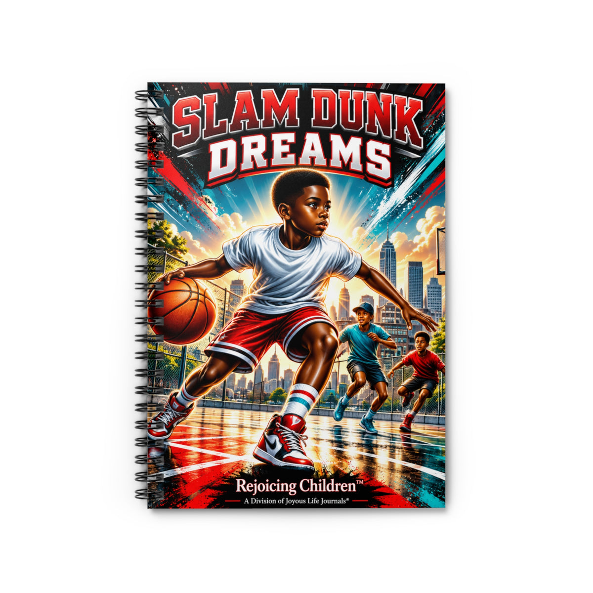 Slam Dunk Dreams Spiral Notebook | Kids Basketball & Confidence Journal