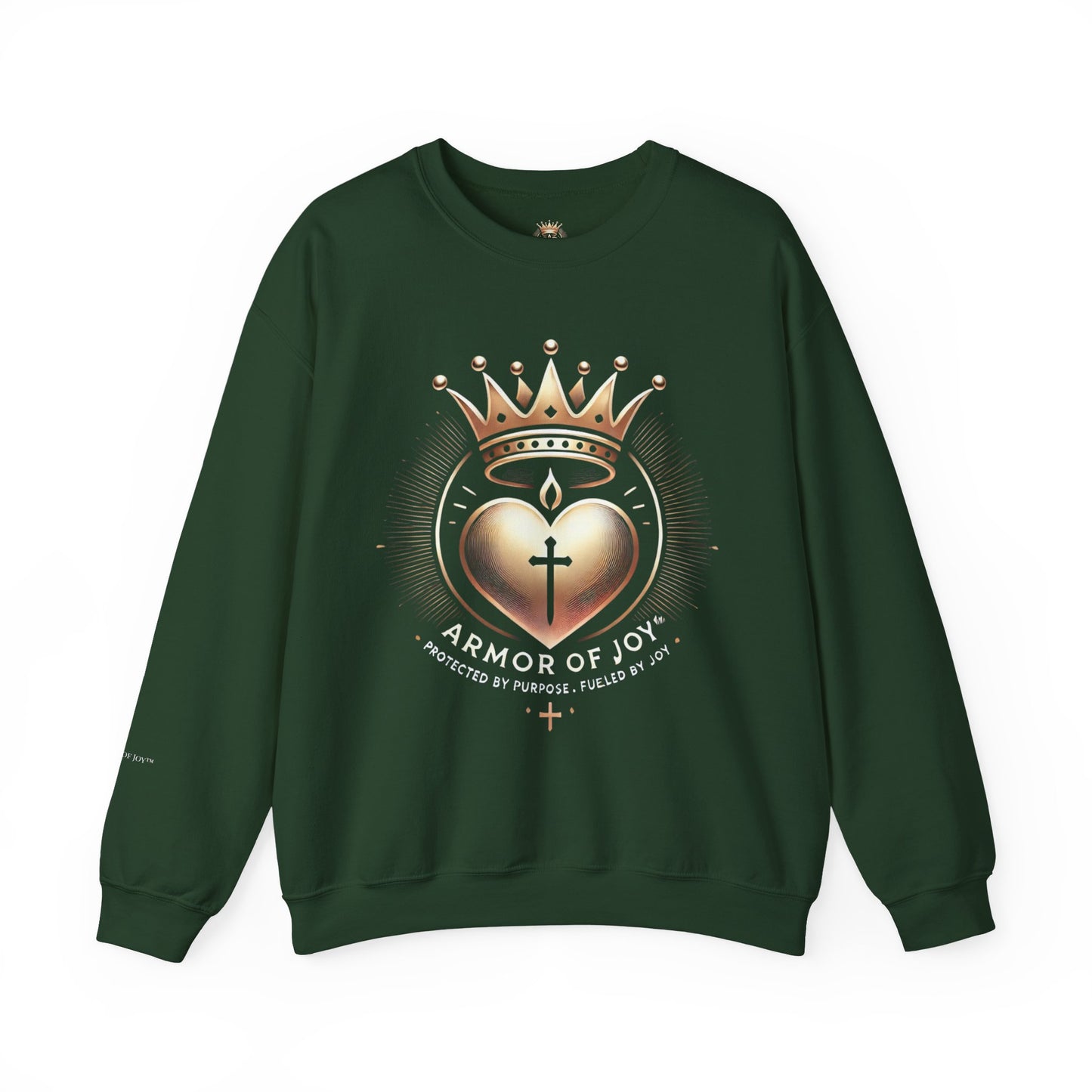 Armor of Joy™ Unisex Crewneck Sweatshirt – Faith-Based Inspirational Apparel, Cozy All-Season Gift for Friends, Purpose & Joy-Inspired Casual Wear