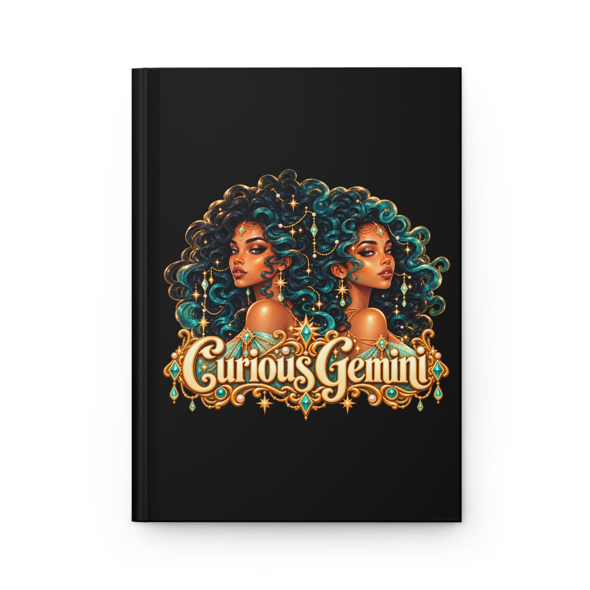 Curious Gemini Hardcover Journal | Celestial Elegance Collection
