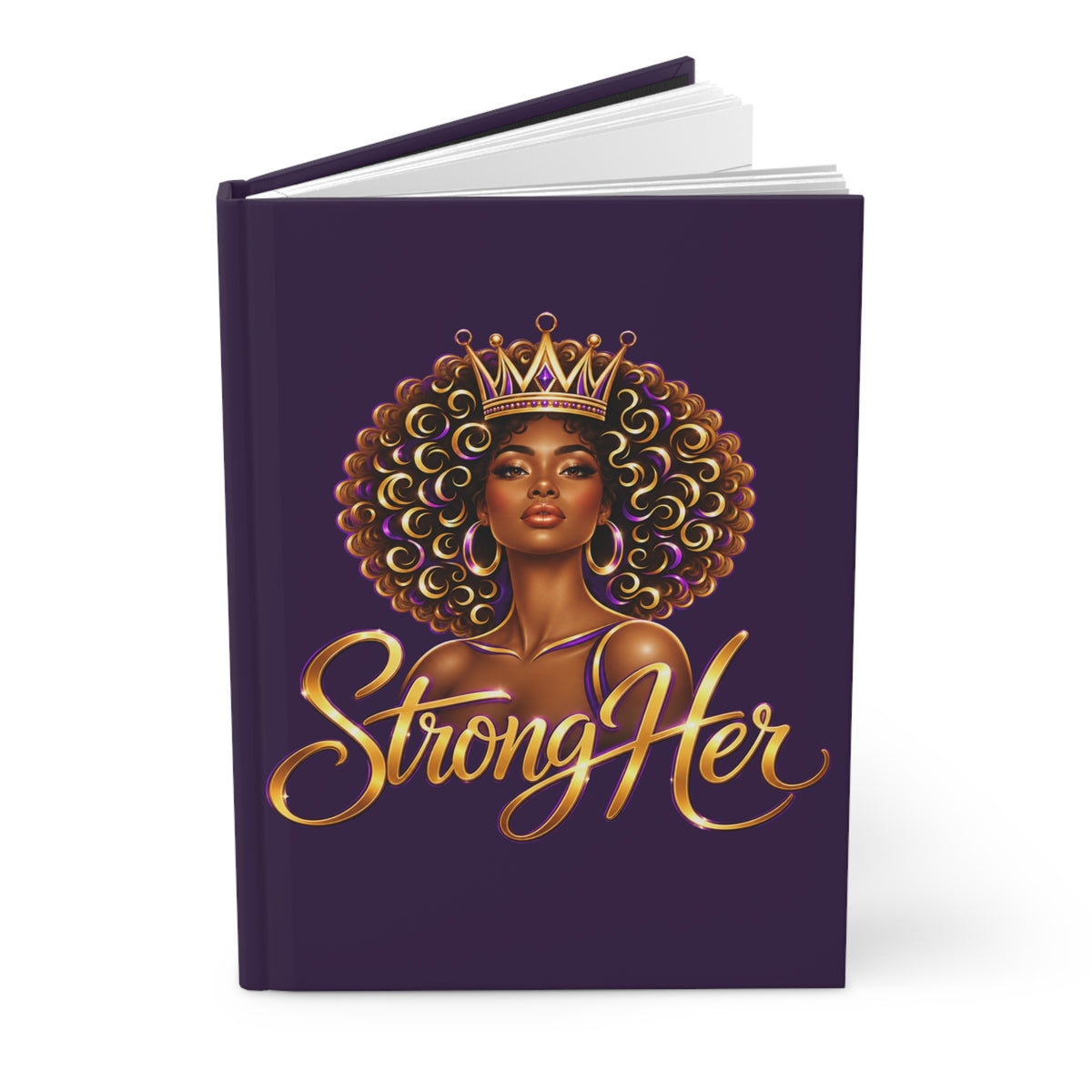 StrongHER Crowned & Unshaken Hardcover Journal | Empowering Lined Notebook for Black Women