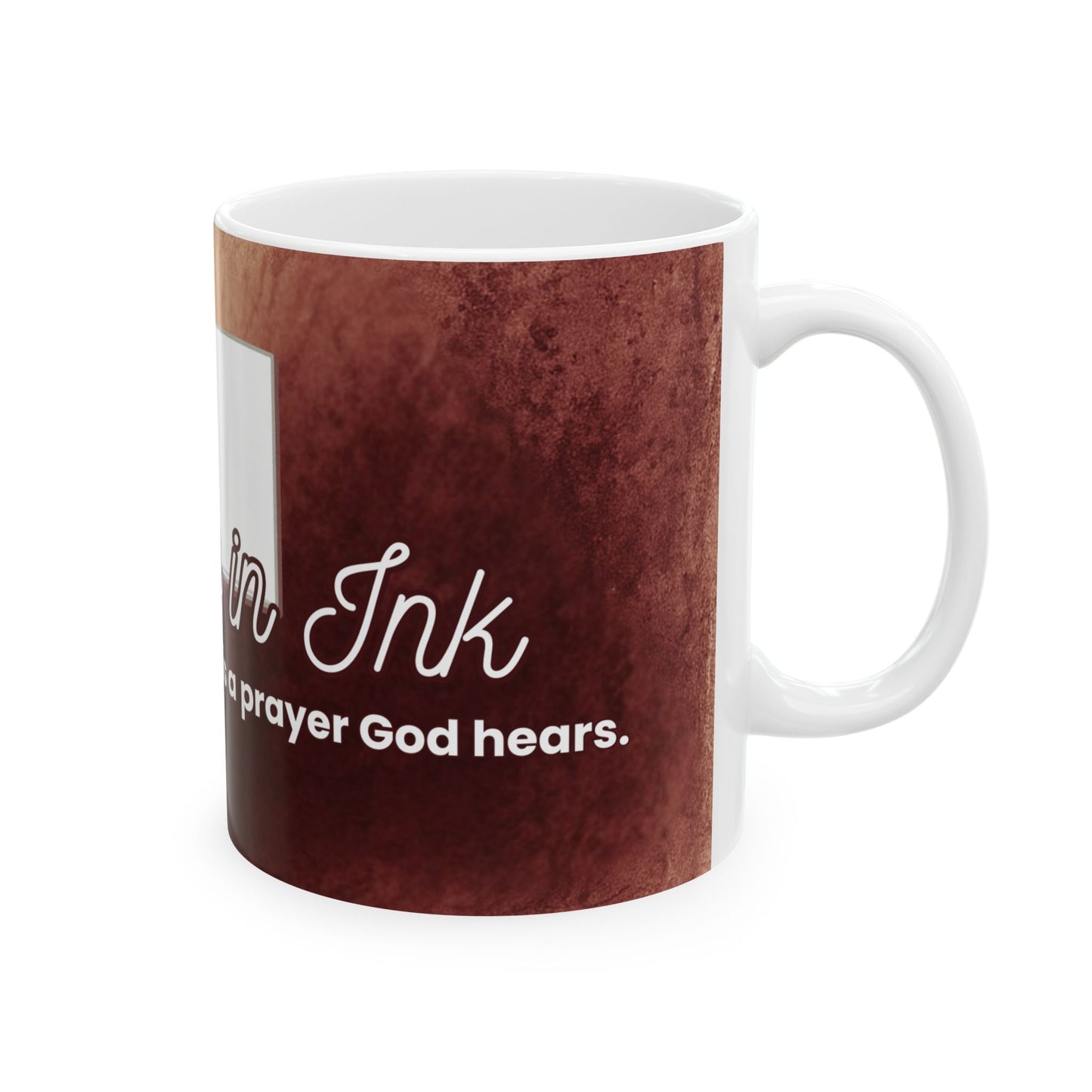 Worship in Ink Mug – Ink-Stained Prayers | Faith-Based 11oz Christian Journal Mug