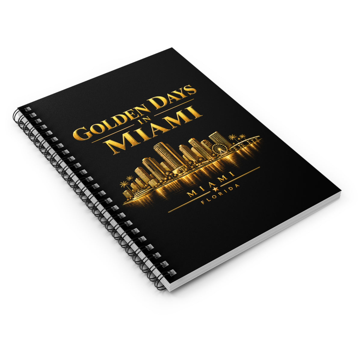 Golden Days in Miami Spiral Notebook