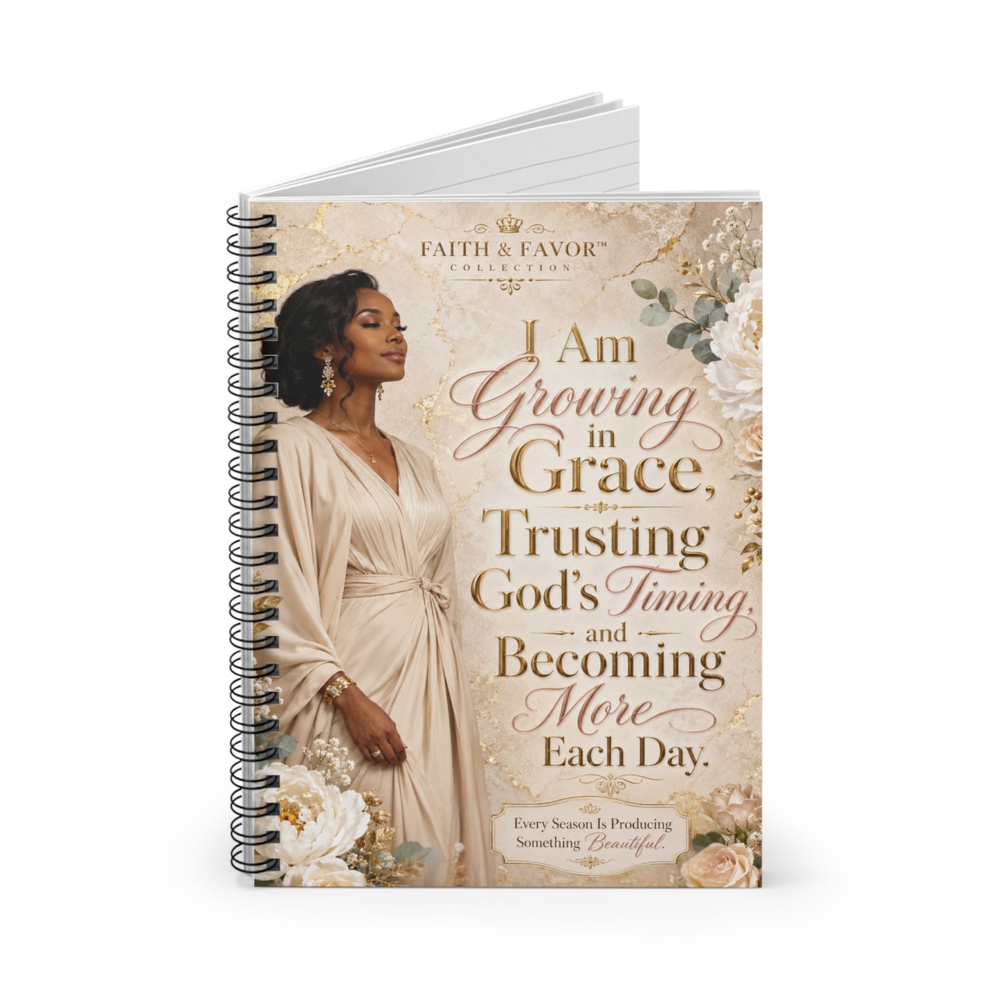 Growing in Grace | Faith & Favor™ Inspirational Spiral Notebook | Christian Journal for Women